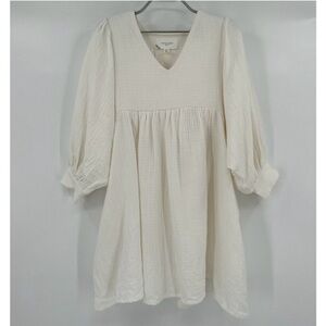 Pomander Place by Tuckernuck White Gauze Millie Dress sz XS Mini Length Swing po